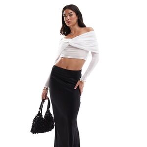 SNDYS Madrid White Off shoulder top